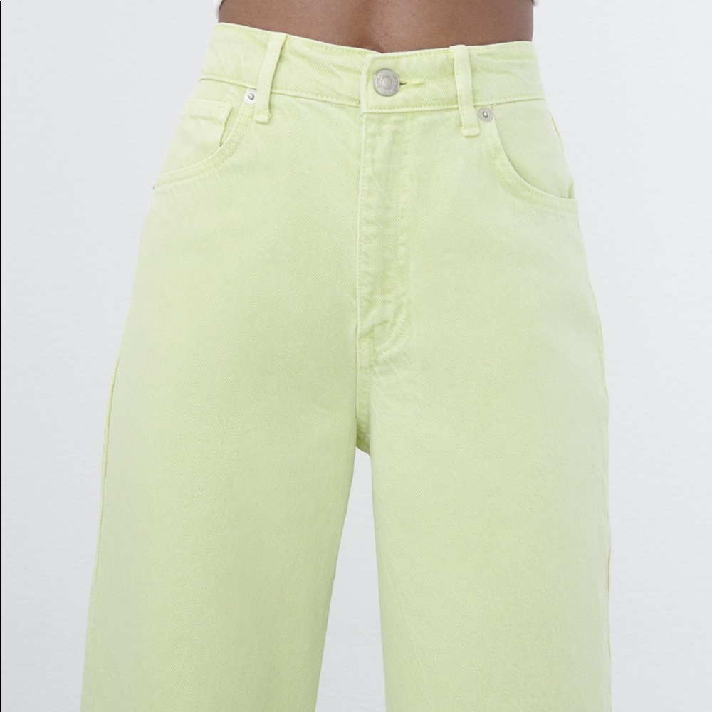 Zara wide leg jean green